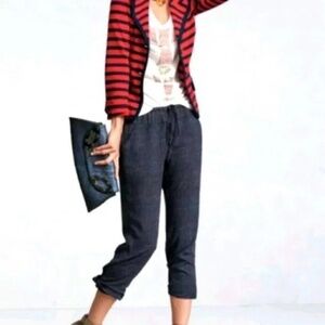 Cabi Navy Polka Dot Jogger Pants Medium